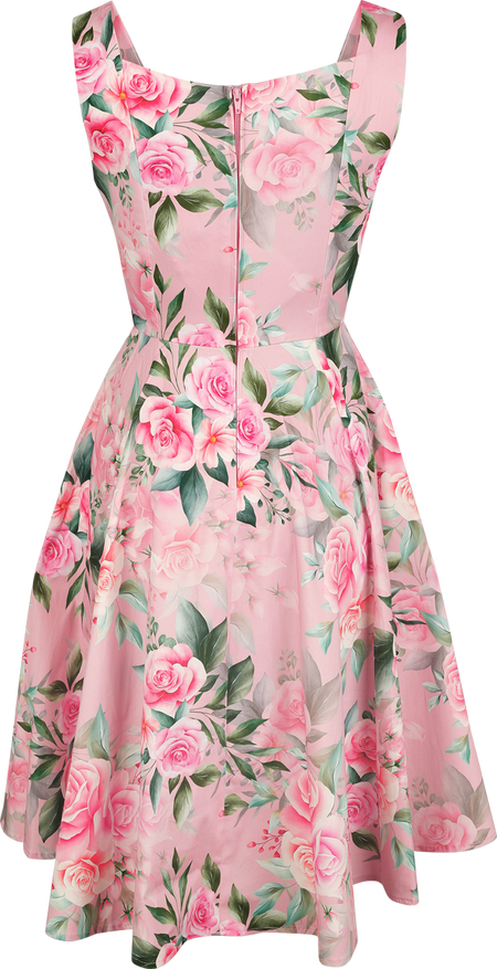Robe mi-longue  de H&R London - Robe évasée Rosavie - XS à 3XL - pour Femme - rose/vert clair - H&R London - View 2