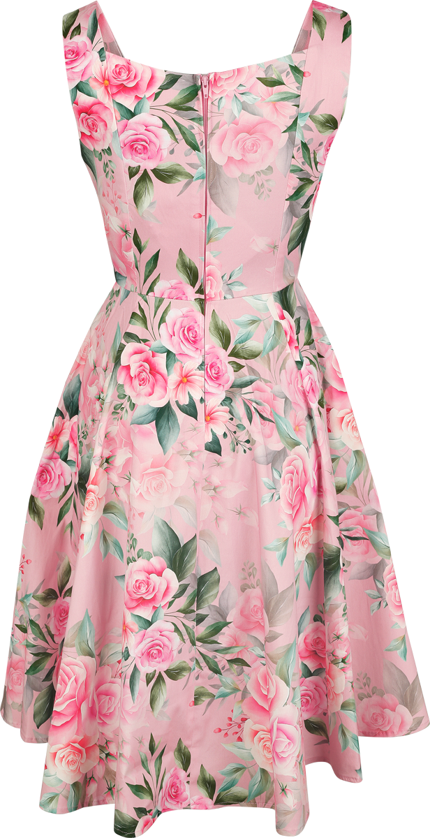 Robe mi-longue  de H&R London - Robe évasée Rosavie - XS à 3XL - pour Femme - rose/vert clair - H&R London - View 2