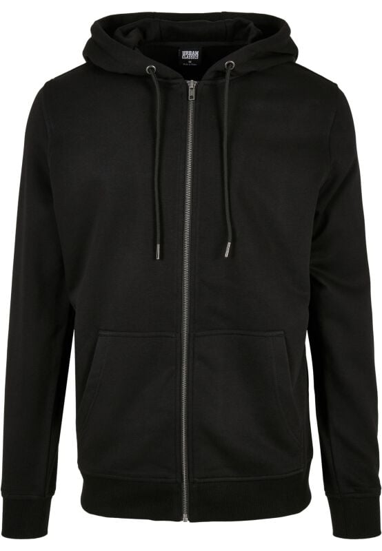 Sweat-shirt zippé à capuche  de Urban Classics - Sweat à Capuche Terry Zippé - S à L - pour Homme - noir - Urban Classics