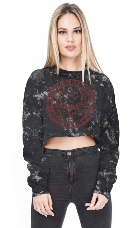 T-shirt manches longues  de Rock Rebel by EMP - L à XXL - pour Femme - noir - Rock Rebel by EMP