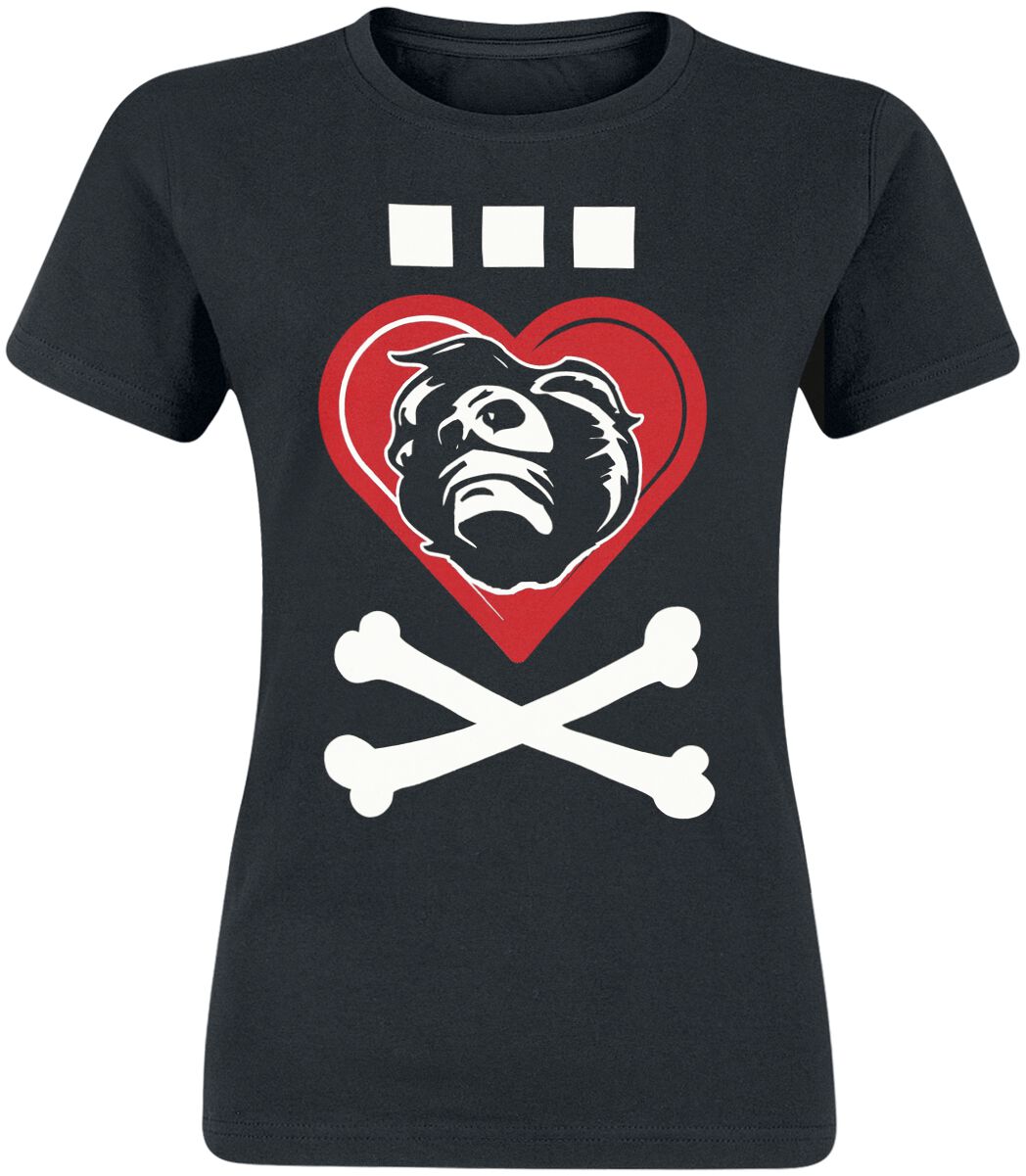 T-Shirt Manches courtes  de Die Ärzte - Gwendoline-Herz - L - pour Femme - noir - Die Ärzte