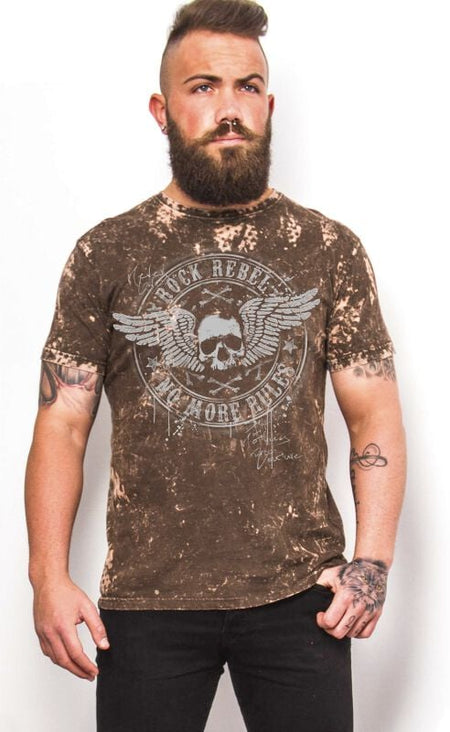 T-Shirt Manches courtes  de Rock Rebel by EMP - S à L - pour Homme - marron - Rock Rebel by EMP