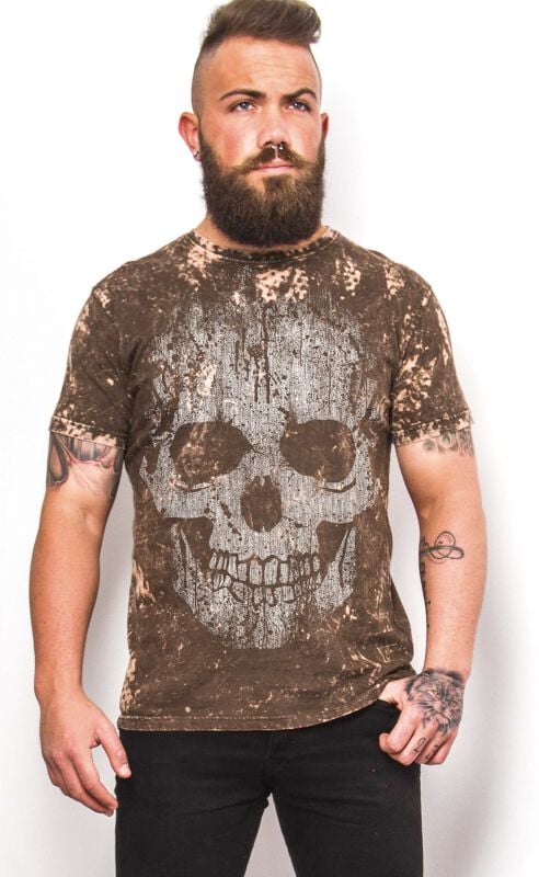 T-Shirt Manches courtes  de Rock Rebel by EMP - S à M - pour Homme - marron - Rock Rebel by EMP