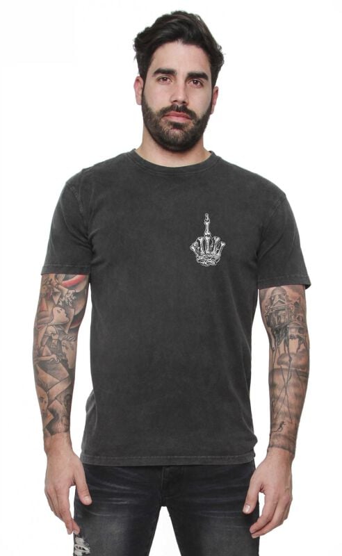 T-Shirt Manches courtes  de Gothicana by EMP - S à M - pour Homme - gris foncé - Gothicana by EMP