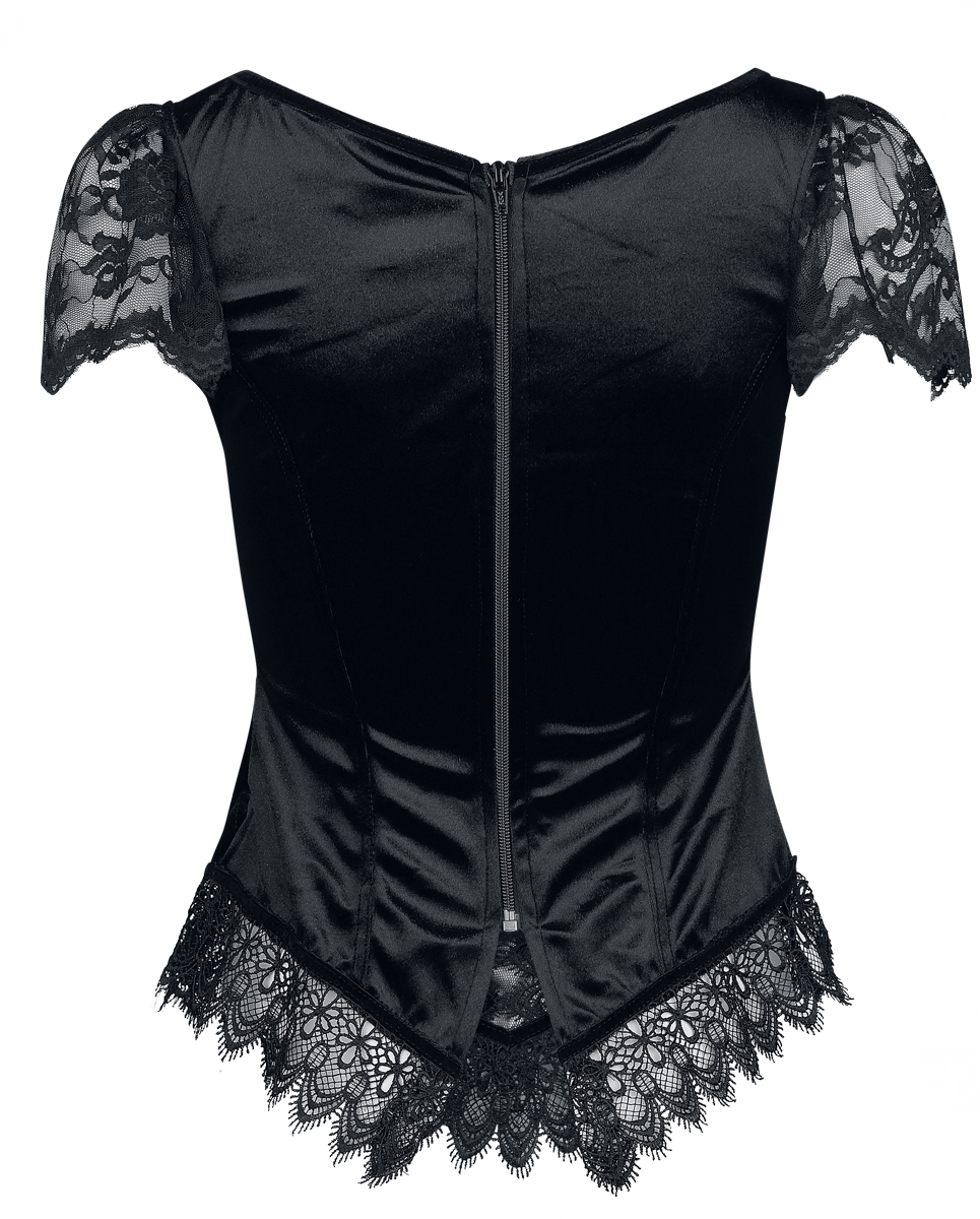 T-Shirt Manches courtes Gothic de Sinister Gothic - Top De Style Gothique - S à XXL - pour Femme - noir/lilas - Sinister Gothic - View 2