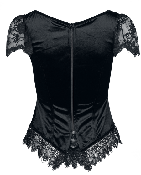 T-Shirt Manches courtes Gothic de Sinister Gothic - Top De Style Gothique - S à XXL - pour Femme - noir/lilas - Sinister Gothic - View 2