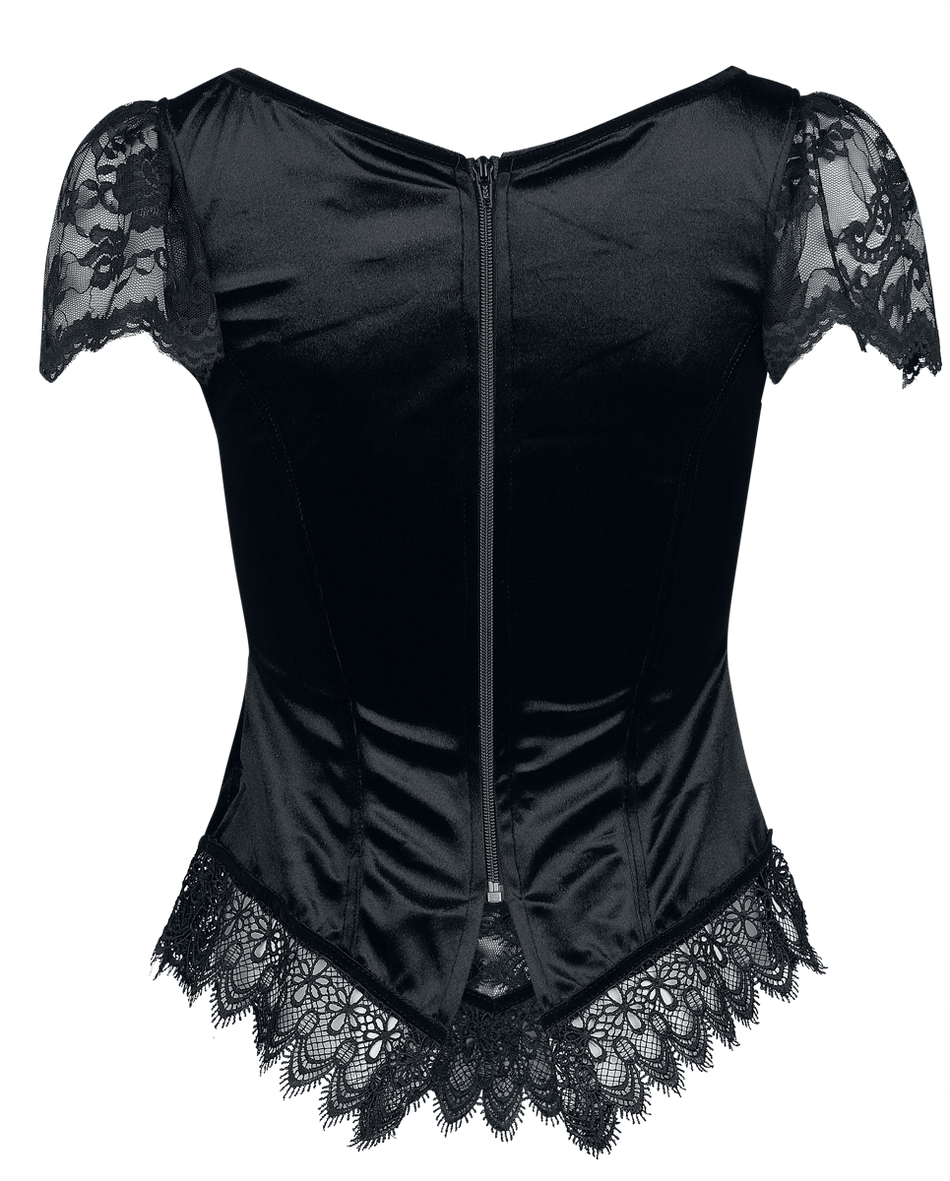 T-Shirt Manches courtes Gothic de Sinister Gothic - Top De Style Gothique - S à XXL - pour Femme - noir/lilas - Sinister Gothic - View 2