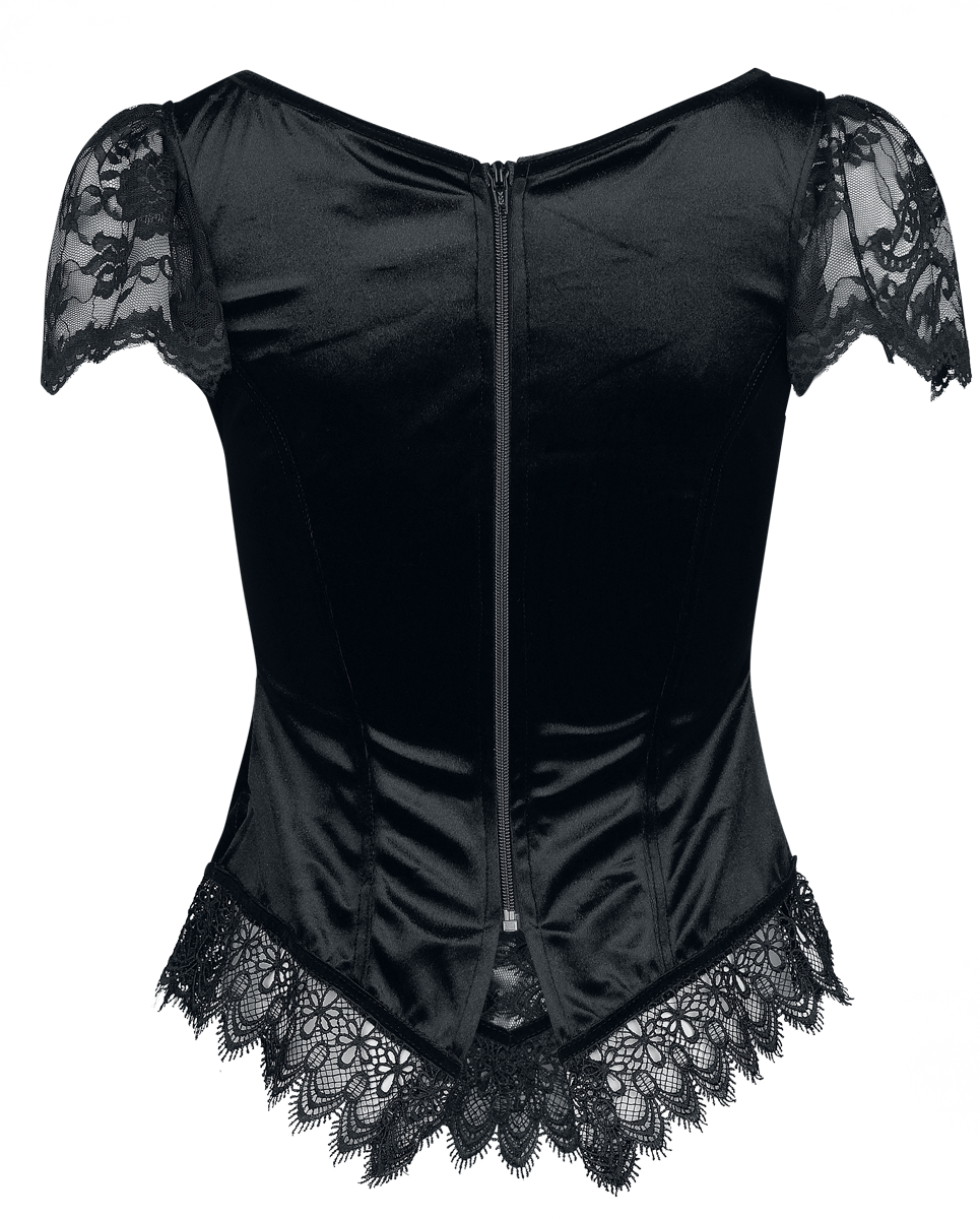 T-Shirt Manches courtes Gothic de Sinister Gothic - Top De Style Gothique - M à XXL - pour Femme - noir/lilas - Sinister Gothic - View 2