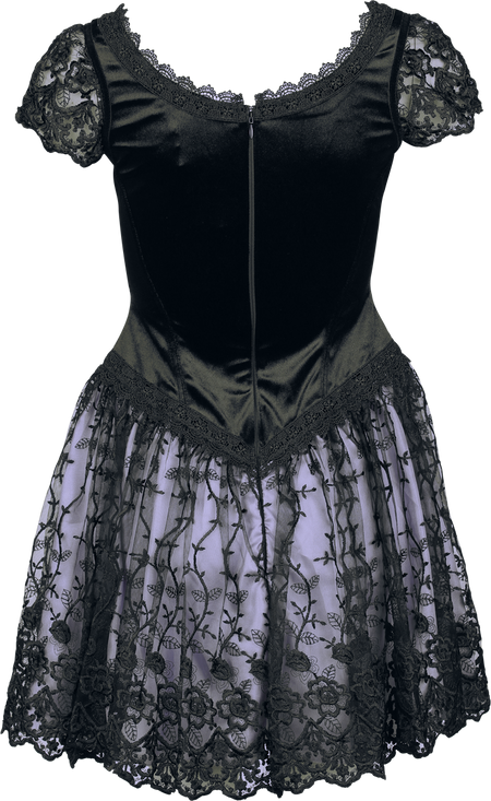 Robe courte Gothic de Sinister Gothic - Gothique - Mini-Robe - XS à XXL - pour Femme - noir/lilas - Sinister Gothic - View 2