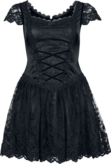 Robe courte Gothic de Sinister Gothic - Gothique - Mini-Robe - S à 4XL - pour Femme - noir - Sinister Gothic