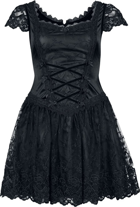 Robe courte Gothic de Sinister Gothic - Gothique - Mini-Robe - S à 3XL - pour Femme - noir - Sinister Gothic