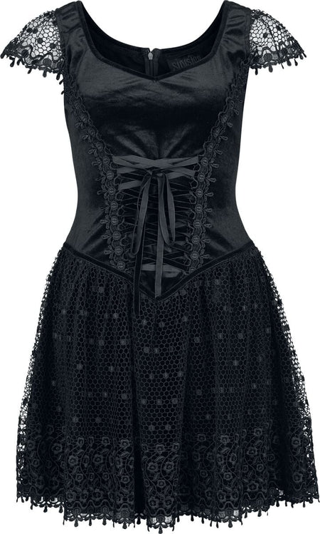Robe courte Gothic de Sinister Gothic - Gothique - Mini-Robe - S à 4XL - pour Femme - noir - Sinister Gothic