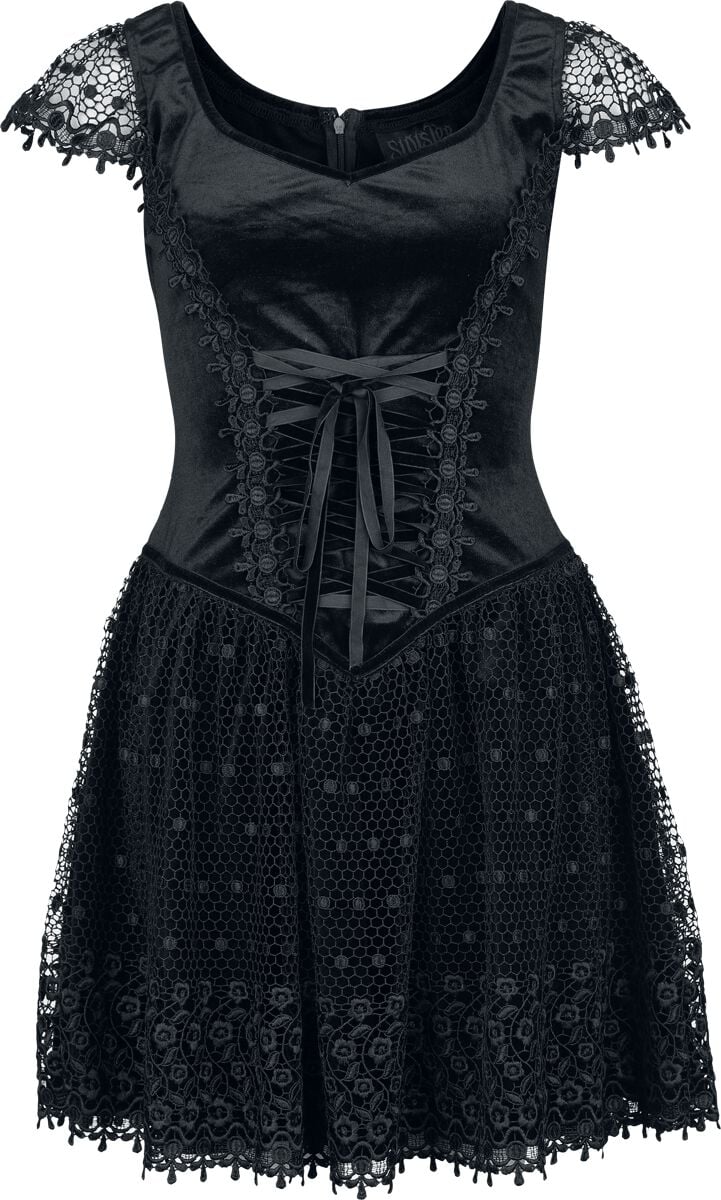 Robe courte Gothic de Sinister Gothic - Gothique - Mini-Robe - S à XXL - pour Femme - noir - Sinister Gothic