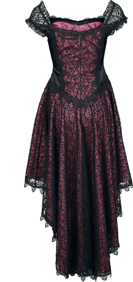 Robe mi-longue Gothic de Sinister Gothic - Robe Gothique - S à XXL - pour Femme - noir/rose - Sinister Gothic - View 2