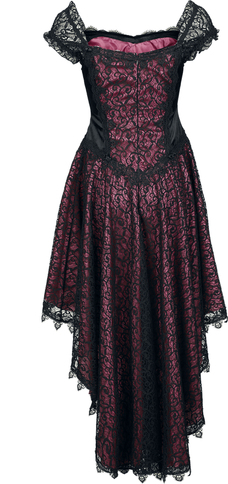 Robe mi-longue Gothic de Sinister Gothic - Robe Gothique - S à XXL - pour Femme - noir/rose - Sinister Gothic - View 2