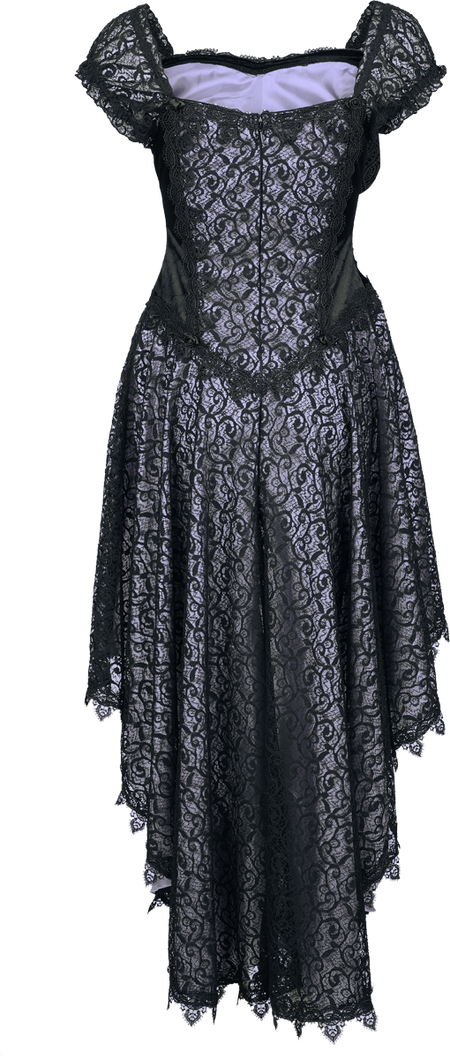 Robe mi-longue Gothic de Sinister Gothic - Robe Gothique - S à XXL - pour Femme - noir/lilas - Sinister Gothic - View 2