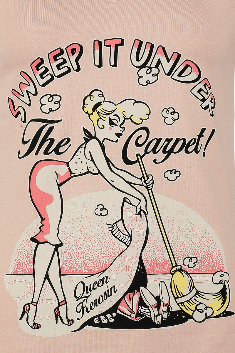 T-Shirt Manches courtes Rockabilly de Queen Kerosin - Sweep IT Up - XS à XXL - pour Femme - rose clair - Queen Kerosin - View 2