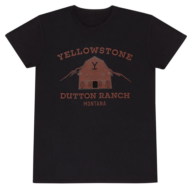 T-Shirt Manches courtes  de Yellowstone - Dutton Ranch - S à M - pour Homme - noir - Yellowstone