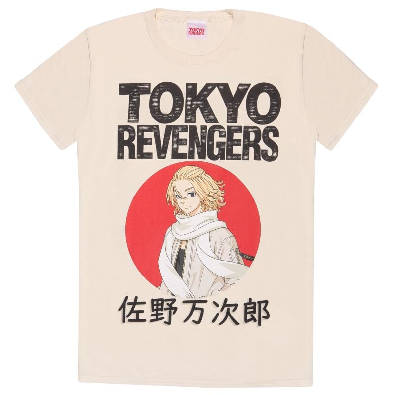 T-Shirt Manches courtes  de Tokyo Revengers - Manjiro Sano Red Circle - M à XXL - pour Homme - sable - Tokyo Revengers
