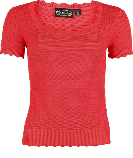 T-Shirt Manches courtes  de Voodoo Vixen - T-Shirt Bords Froncés - S à XXL - pour Femme - rose - Voodoo Vixen