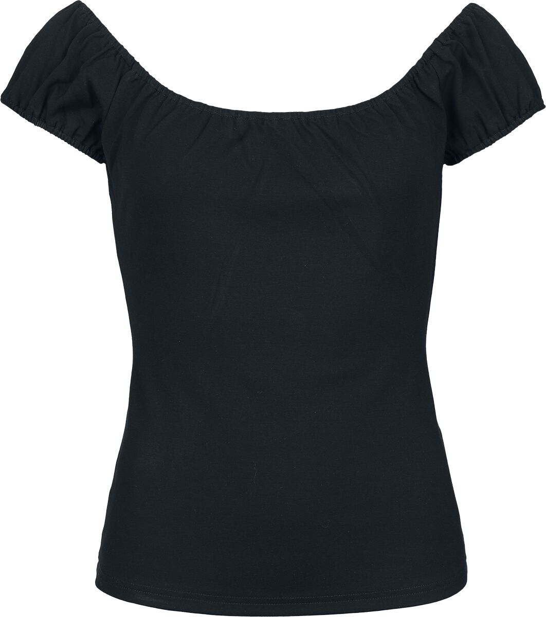 T-Shirt Manches courtes  de Voodoo Vixen - Gathered Neckline Knit Top - S à XXL - pour Femme - noir - Voodoo Vixen