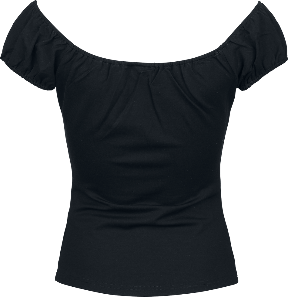 T-Shirt Manches courtes  de Voodoo Vixen - Gathered Neckline Knit Top - S à XXL - pour Femme - noir - Voodoo Vixen - View 2