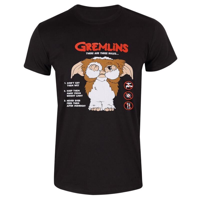 T-Shirt Manches courtes  de Gremlins - The Rules - S à XXL - pour Homme - noir - Gremlins
