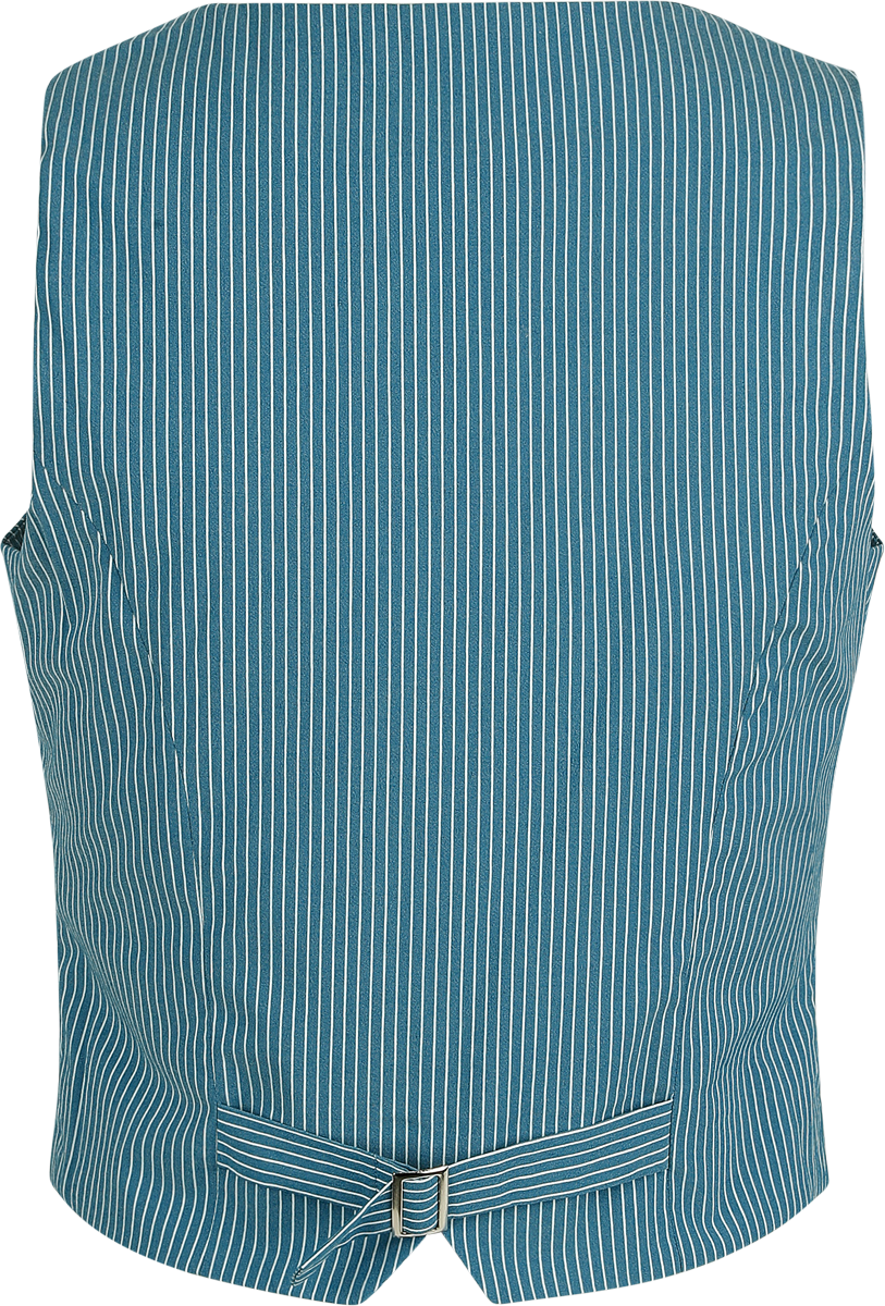Veste Rockabilly de Voodoo Vixen - Pinstripe Collard Vest - XS à XXL - pour Femme - bleu - Voodoo Vixen - View 2