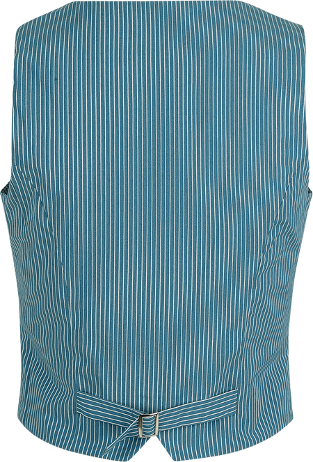 Veste Rockabilly de Voodoo Vixen - Pinstripe Collard Vest - XS à XXL - pour Femme - bleu - Voodoo Vixen - View 2