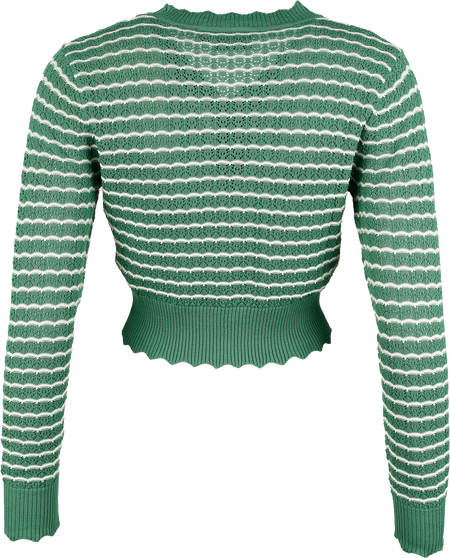 Gilets & Ponchos Rockabilly de Voodoo Vixen - Gilet Rayé - L - pour Femme - vert/blanc - Voodoo Vixen - View 2