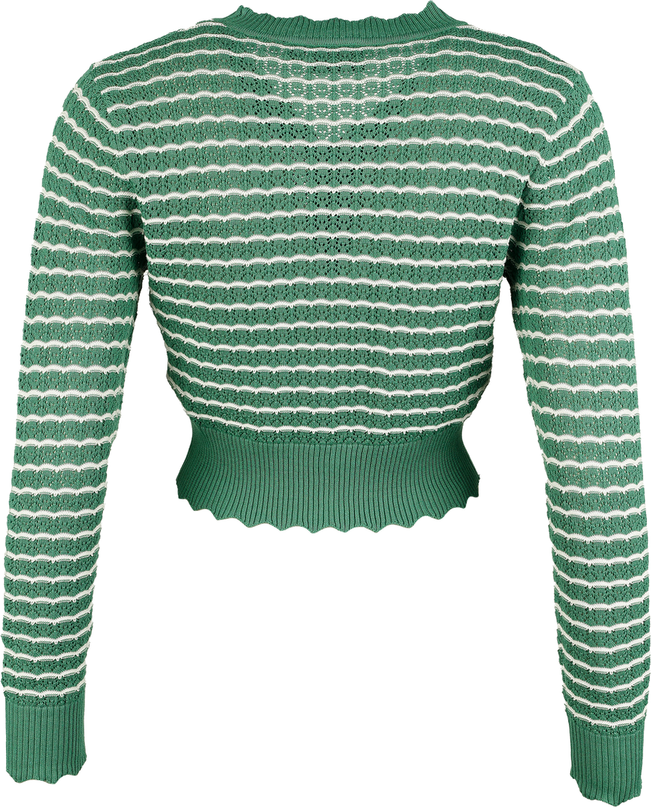 Gilets & Ponchos Rockabilly de Voodoo Vixen - Gilet Rayé - L - pour Femme - vert/blanc - Voodoo Vixen - View 2