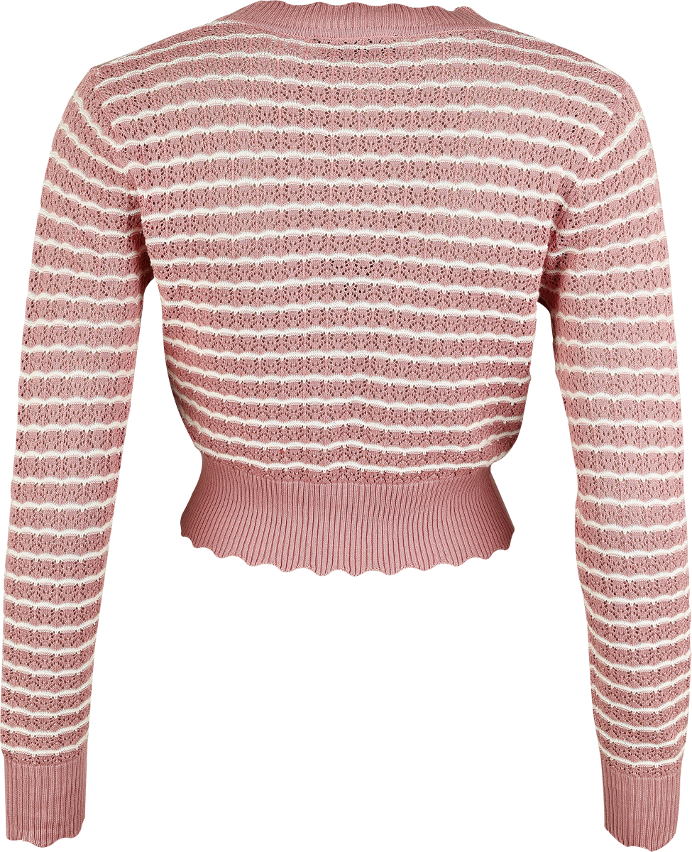 Gilets & Ponchos Rockabilly de Voodoo Vixen - Gilet Rayé - XS à XXL - pour Femme - rose/blanc - Voodoo Vixen - View 2