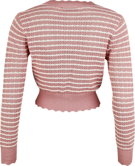 Gilets & Ponchos Rockabilly de Voodoo Vixen - Gilet Rayé - XS à XXL - pour Femme - rose/blanc - Voodoo Vixen - View 2