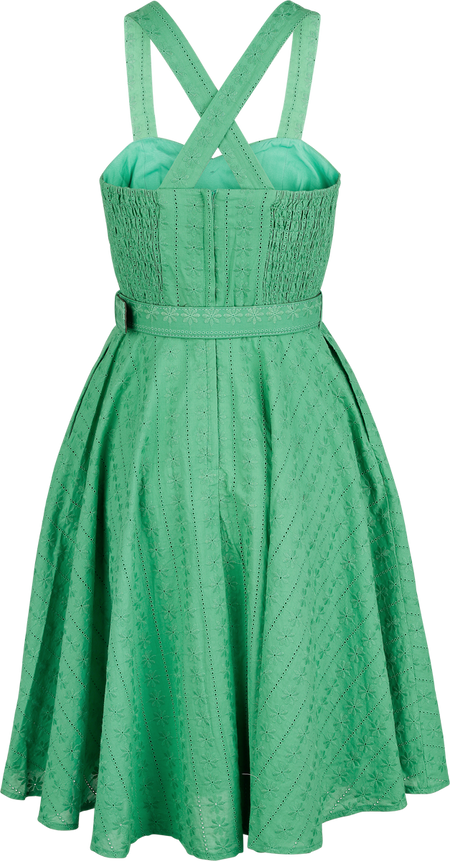 Robe mi-longue Rockabilly de Voodoo Vixen - Boucles Cœur - Robe Évasée - XS à XXL - pour Femme - vert - Voodoo Vixen - View 2