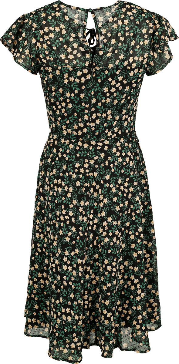 Robe mi-longue Rockabilly de Voodoo Vixen - Floral Flutter - Robe Évasée - XS à S - pour Femme - multicolore - Voodoo Vixen - View 2