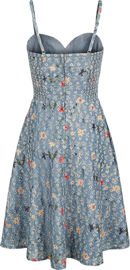 Robe mi-longue  de Voodoo Vixen - Summer Flowers Emb Flare Dress - XS à 4XL - pour Femme - bleu - Voodoo Vixen - View 2