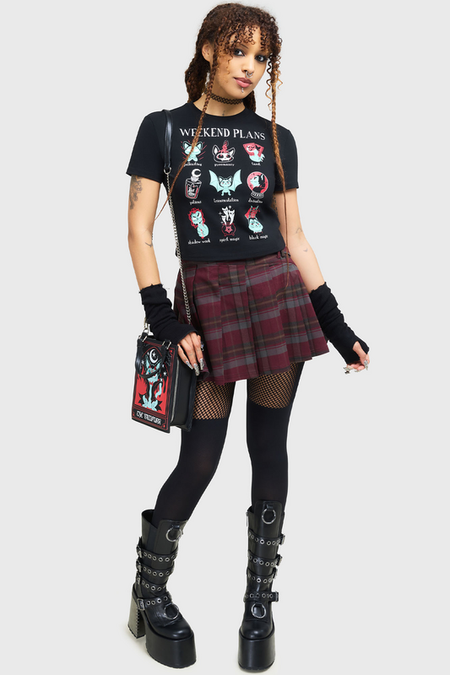 T-Shirt Manches courtes Gothic de THE VAMPURR by KILLSTAR - Weekend Plans Baby Tee - XS à 3XL - pour Femme - noir - THE VAMPURR by KILLSTAR - View 2