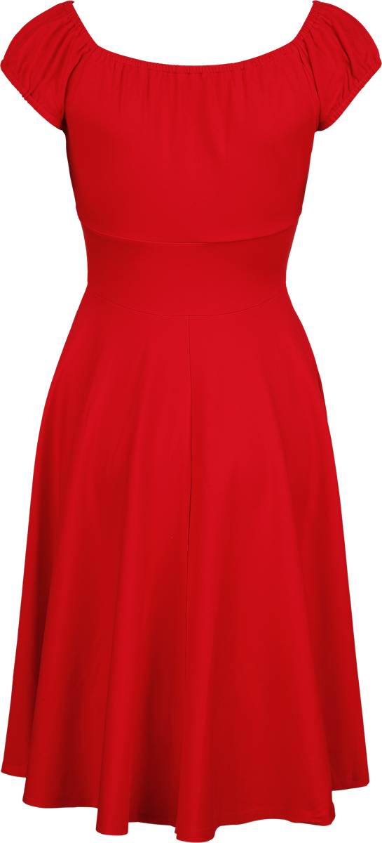 Robe mi-longue Rockabilly de Voodoo Vixen - Gathered Neckline Flare Dress - XS à XXL - pour Femme - rouge - Voodoo Vixen - View 2