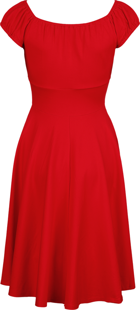 Robe mi-longue Rockabilly de Voodoo Vixen - Gathered Neckline Flare Dress - XS à XL - pour Femme - rouge - Voodoo Vixen - View 2