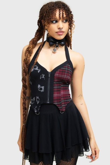 Débardeur Gothic de THE VAMPURR by KILLSTAR - The Vampurr Halter Top - S à XXL - pour Femme - noir/rouge - THE VAMPURR by KILLSTAR