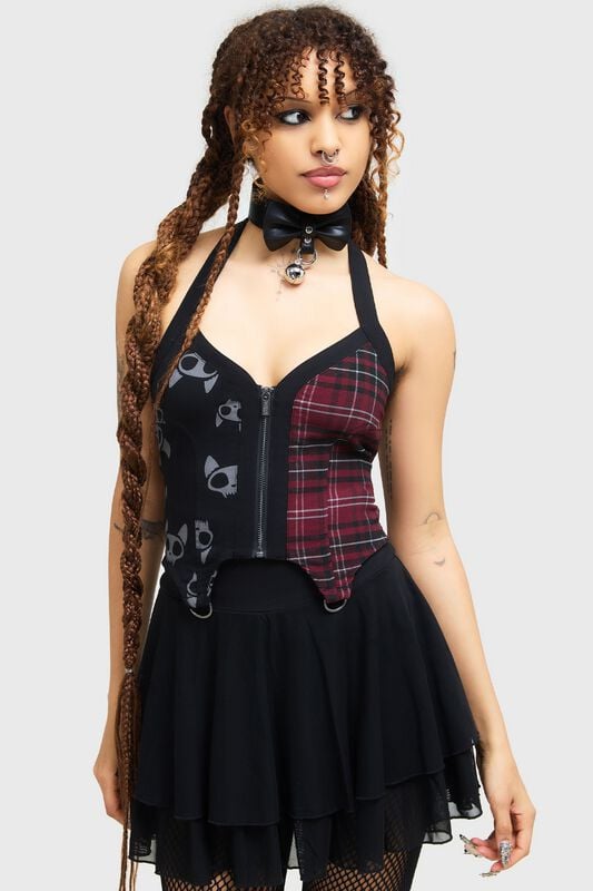 Débardeur Gothic de THE VAMPURR by KILLSTAR - The Vampurr Halter Top - S à XXL - pour Femme - noir/rouge - THE VAMPURR by KILLSTAR