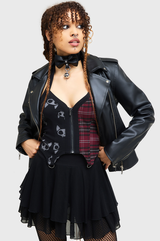 Débardeur Gothic de THE VAMPURR by KILLSTAR - The Vampurr Halter Top - S à XXL - pour Femme - noir/rouge - THE VAMPURR by KILLSTAR - View 2