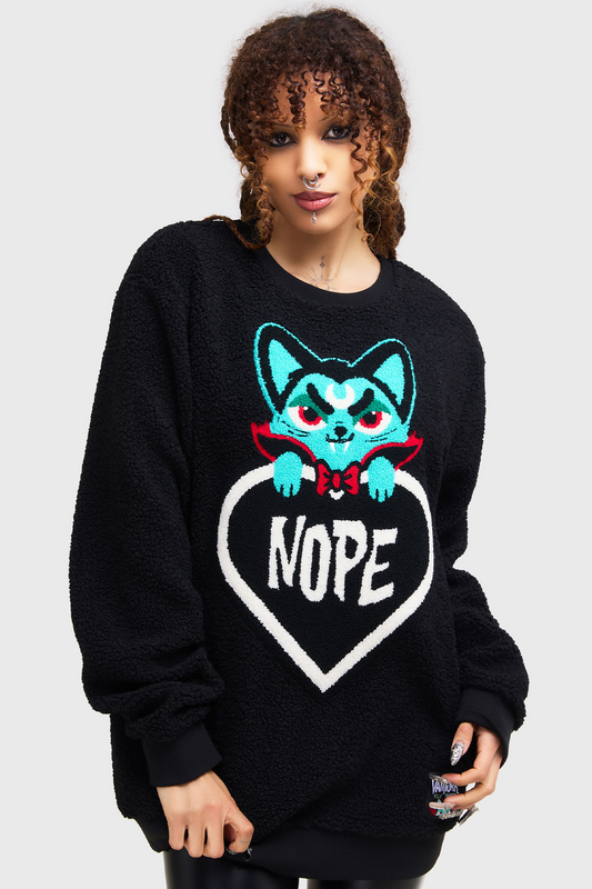Sweat-shirt Gothic de THE VAMPURR by KILLSTAR - Nope Fleece Sweater - XS à XXL - pour Homme - noir - THE VAMPURR by KILLSTAR - View 2
