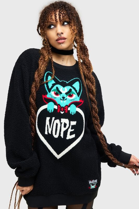 Sweat-shirt Gothic de THE VAMPURR by KILLSTAR - Nope Fleece Sweater - XS à XXL - pour Homme - noir - THE VAMPURR by KILLSTAR