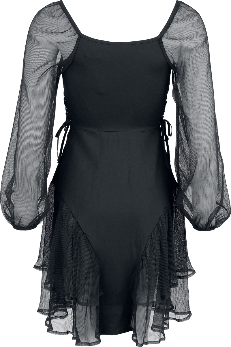 Robe mi-longue Gothic de Jawbreaker - Mesh Froncé & jersey - Robe Courte - XS à 3XL - pour Femme - noir - Jawbreaker - View 2