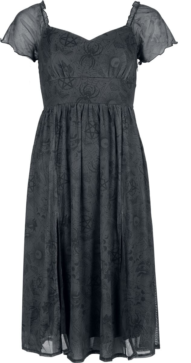Robe mi-longue Gothic de Jawbreaker - Tarot Deck Midi Dress - XS à 4XL - pour Femme - gris/noir - Jawbreaker