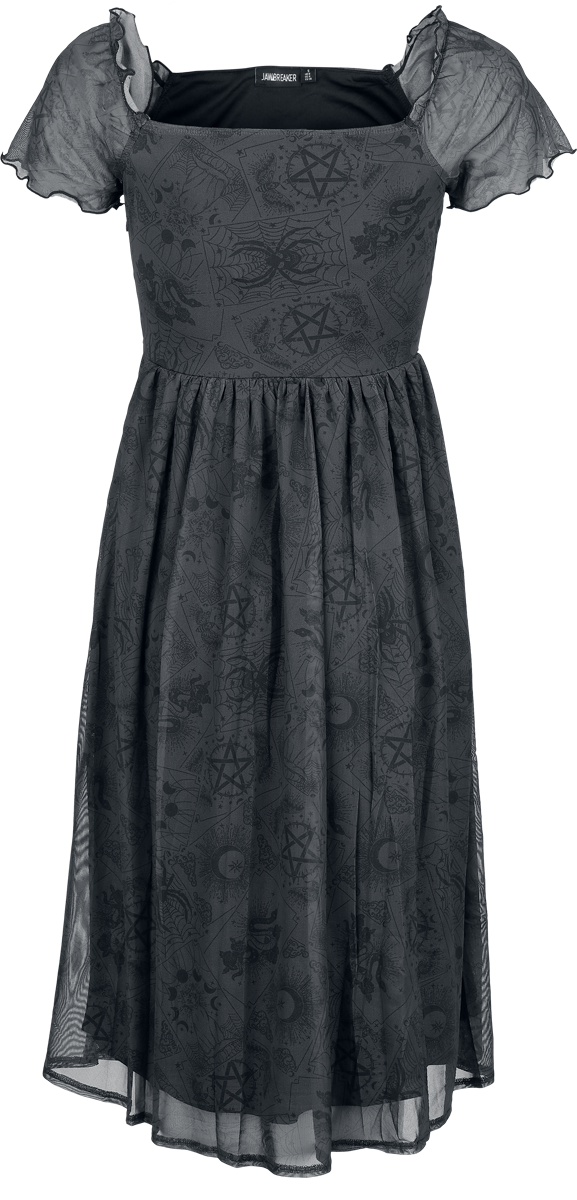 Robe mi-longue Gothic de Jawbreaker - Tarot Deck Midi Dress - XS à 4XL - pour Femme - gris/noir - Jawbreaker - View 2