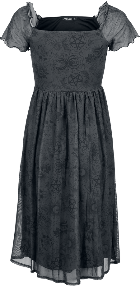 Robe mi-longue Gothic de Jawbreaker - Tarot Deck Midi Dress - XS à 4XL - pour Femme - gris/noir - Jawbreaker - View 2