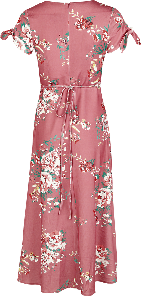 Robe longue  de Voodoo Vixen - Floral - Robe Mi-Longue Manches Nouées - S à M - pour Femme - multicolore - Voodoo Vixen - View 2