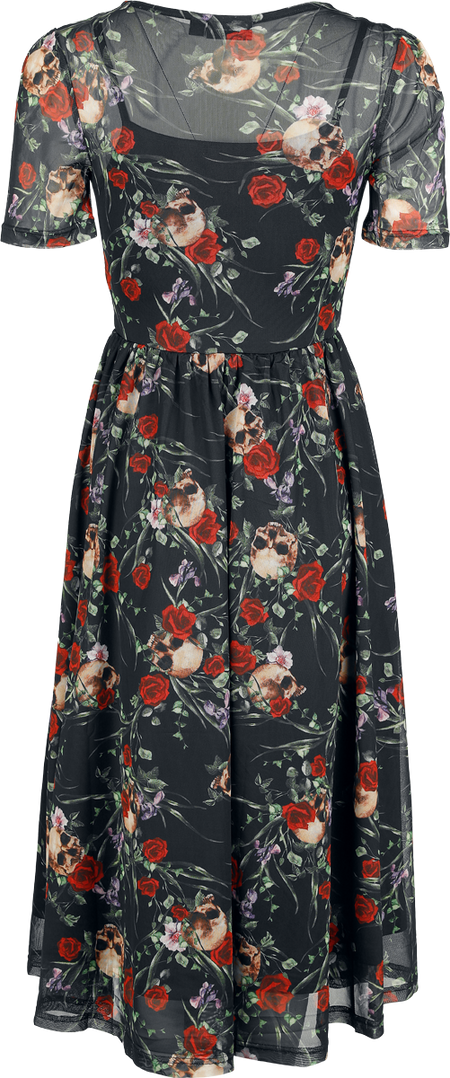 Robe longue  de Jawbreaker - Skull In Rose - Robe en Mesh - XS à M - pour Femme - multicolore - Jawbreaker - View 2